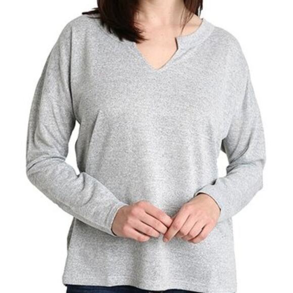 Blis Women's Relaxed Long Sleeve Tee -Gray Size Large Lightweight Soft Knit NWOT - Picture 2 of 10